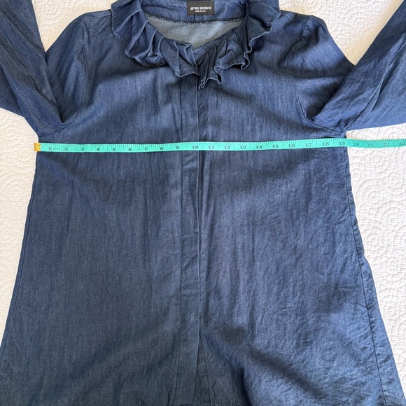 Elegant Ruffled Blue Button Down Shirt - Picture 10 of 10